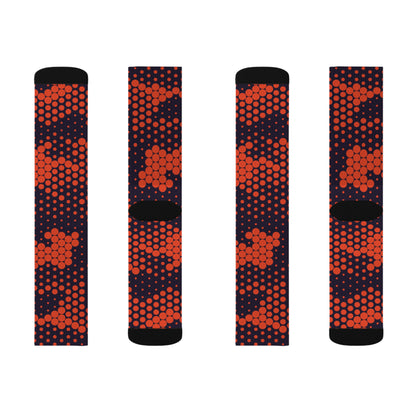 Camo Socks | Blue & Orange Digital Camouflage