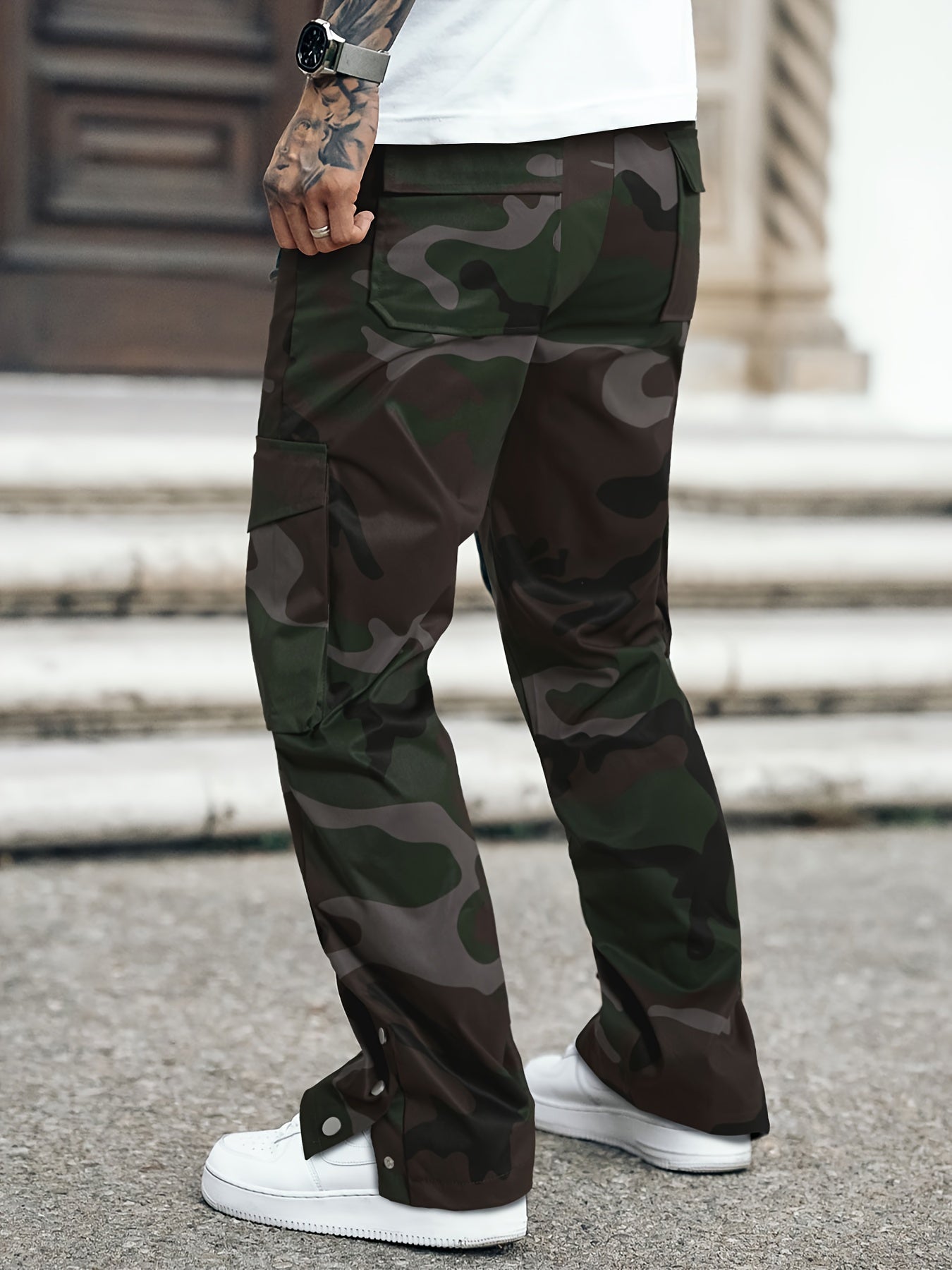 Men's Camouflage Overalls | Street Style in Green / Gray