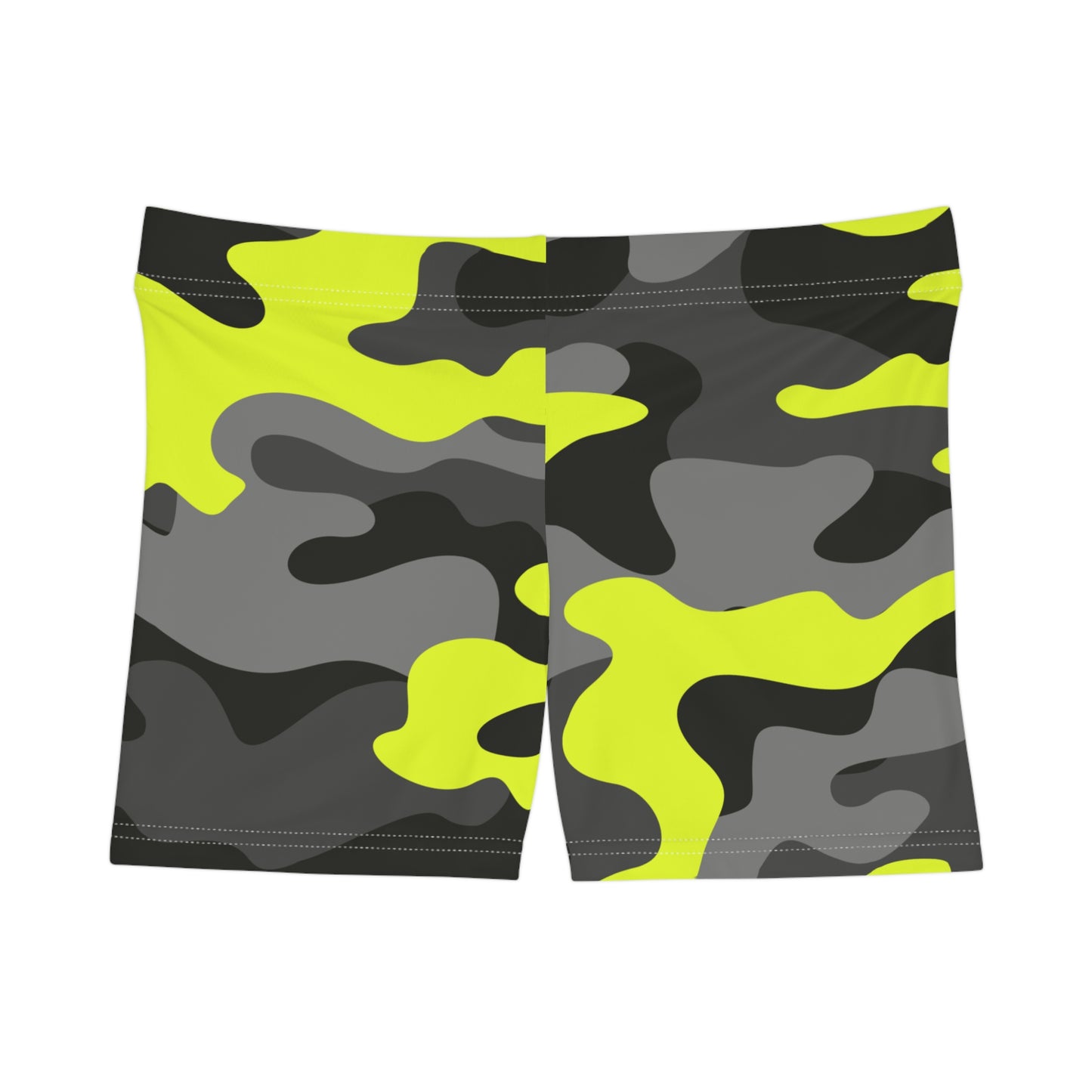 Women's Camo Shorts | Tight Fit | Black, Gray, and Yellow