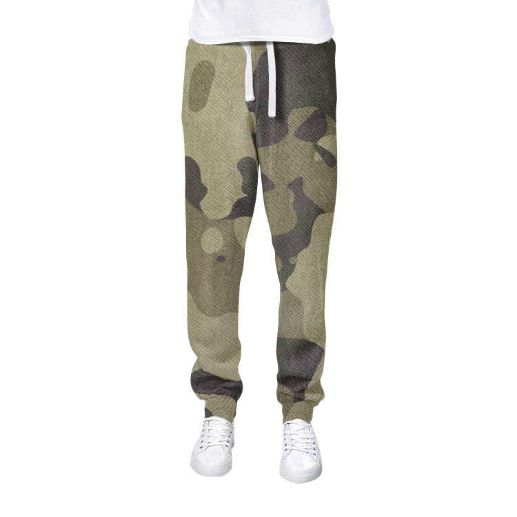 Men's Camo Track Pants | Green Fabric