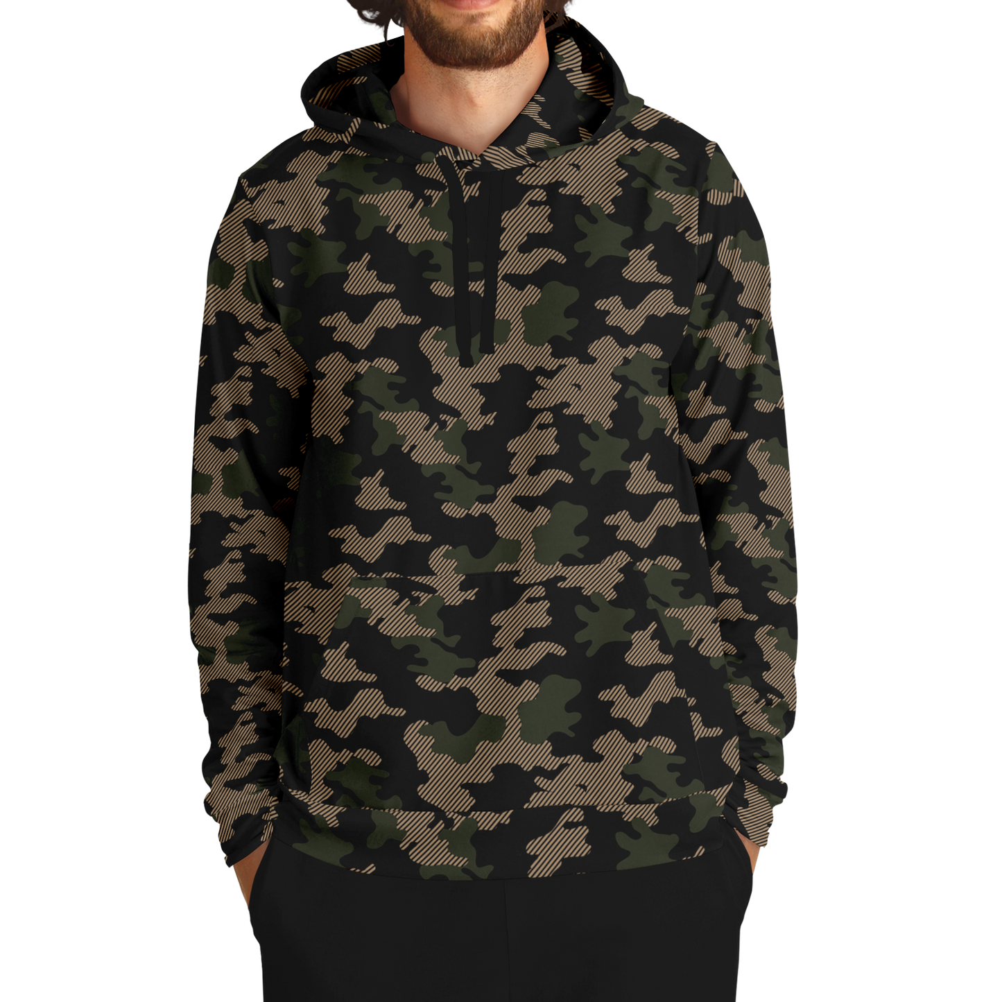 Military Green Camouflage Hoodie | Dark Jungle & Black