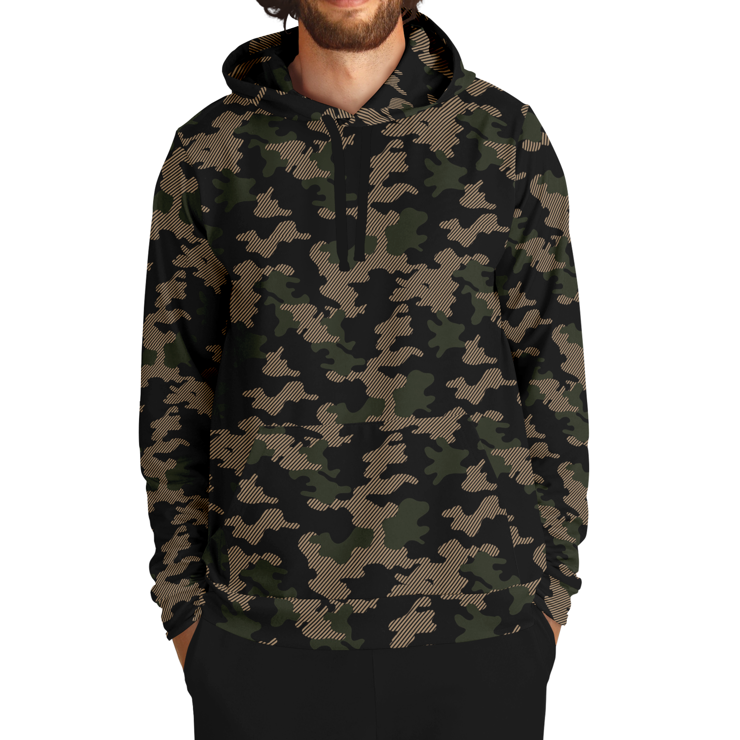 Military Green Camouflage Hoodie | Dark Jungle & Black