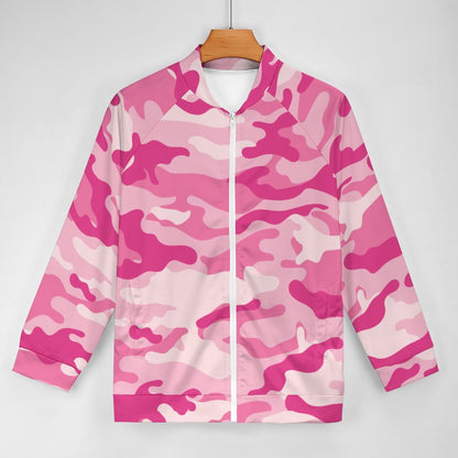 Camo Shirt | Raglan Zip-up | Lavender Pink