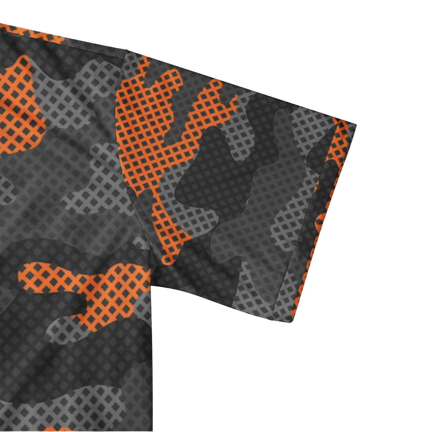 Camo Golf Shirt | Orange & Blue Pixel Camouflage