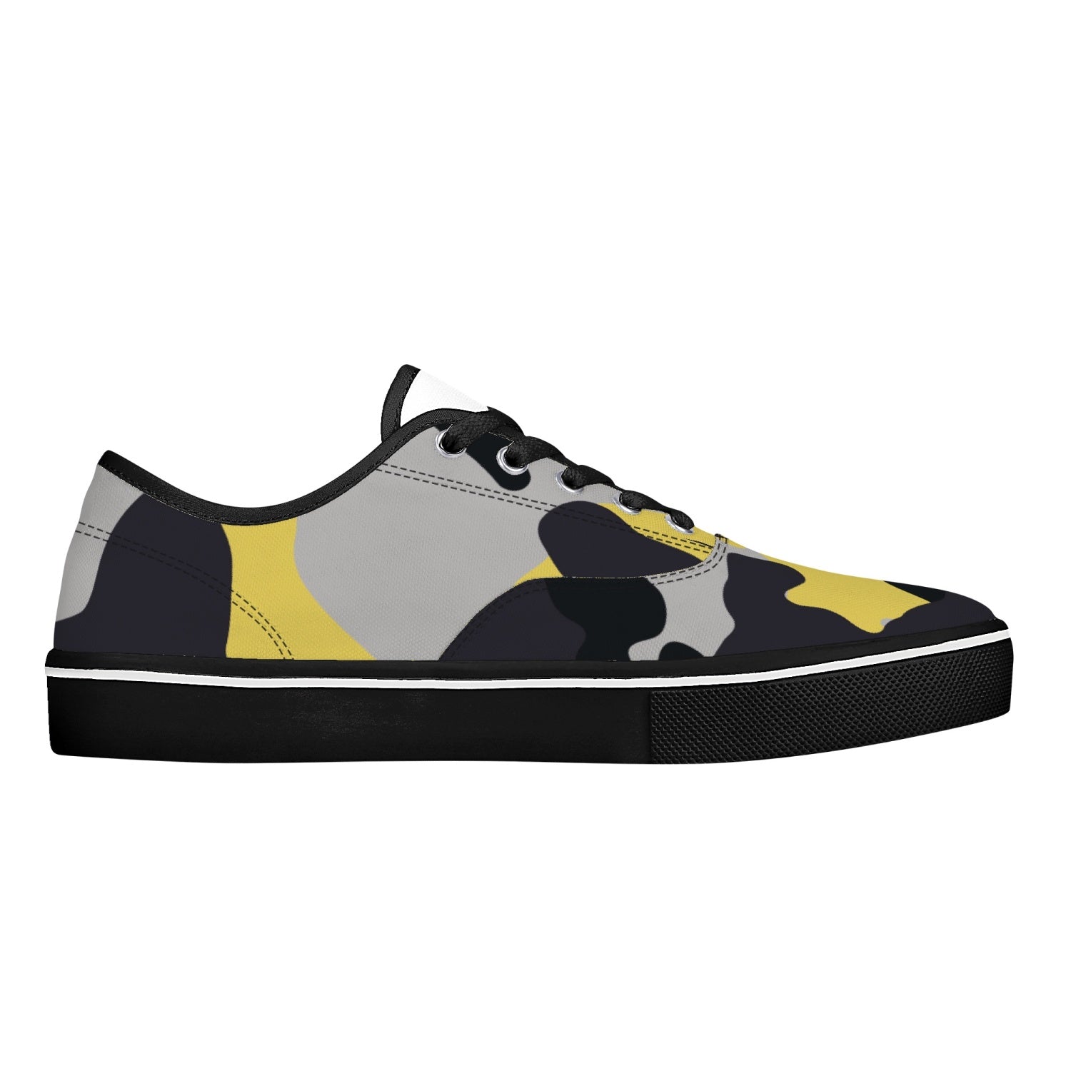 Camo Skate Shoes | Yellow, Black, and Silver Camouflage