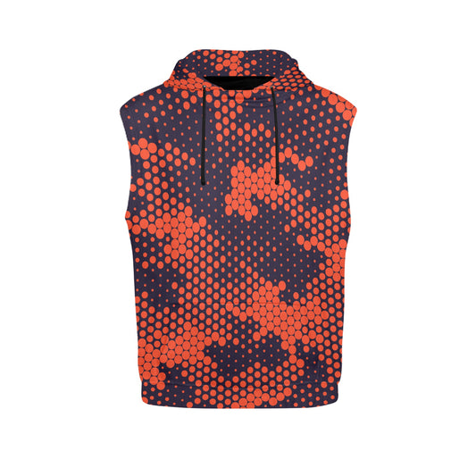 Sleeveless Camo Hoodie For Women | Orange and Blue Camouflage