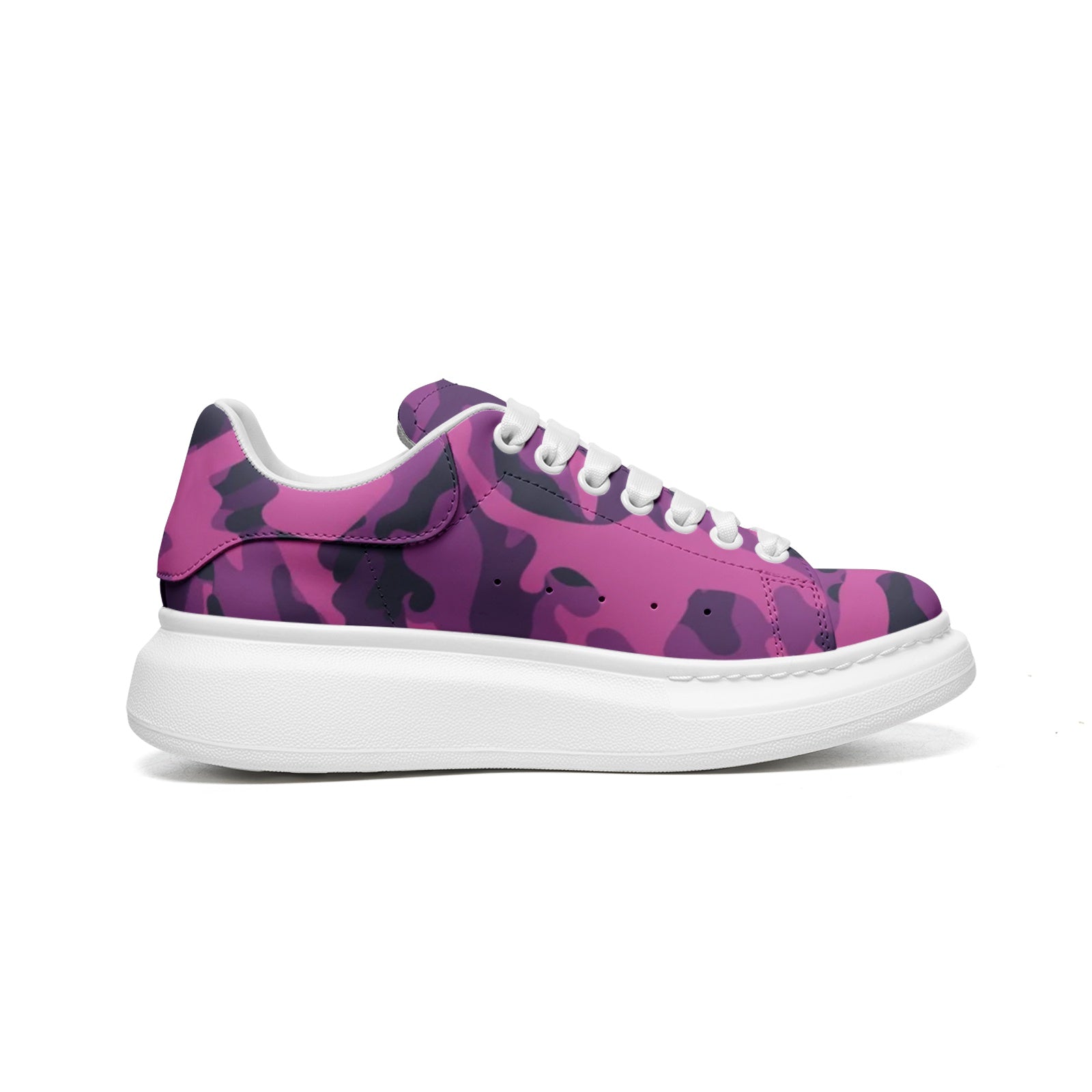 Oversized McQueen Sneakers | Mixed Pink, Blue & Magenta Camo