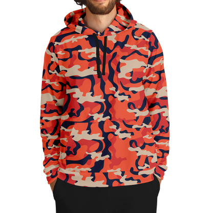 Camo Hoodie | Carmine Pink, Blue and Tan Camouflage