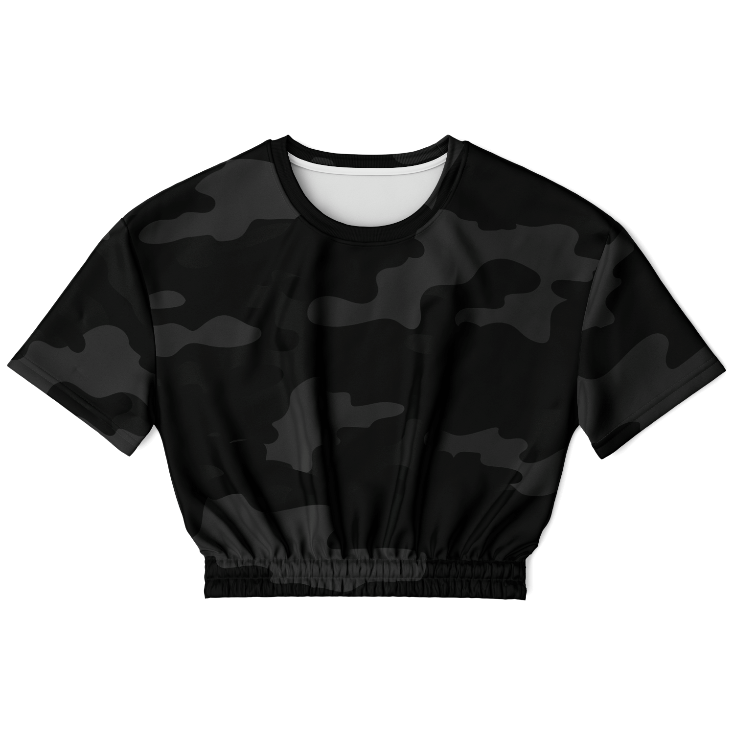 Camo Crop Top Sweatshirt | Black Camouflage