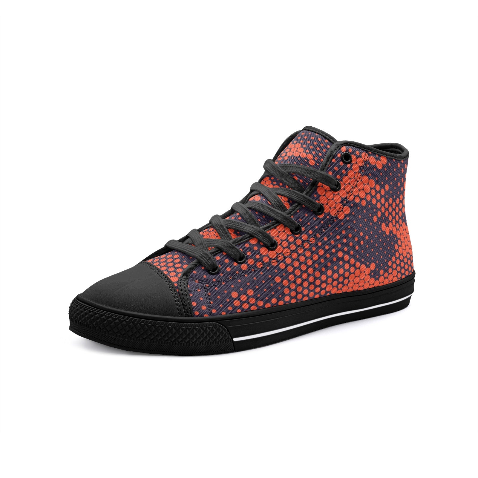 Camo Shoes | HIgh Top Canvas | Orange & Blue Digital