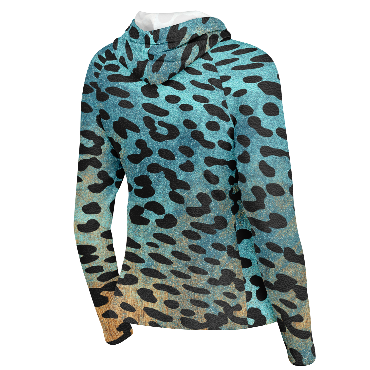 Performance Shirt for Women | Blue & Orange Cheetah Print