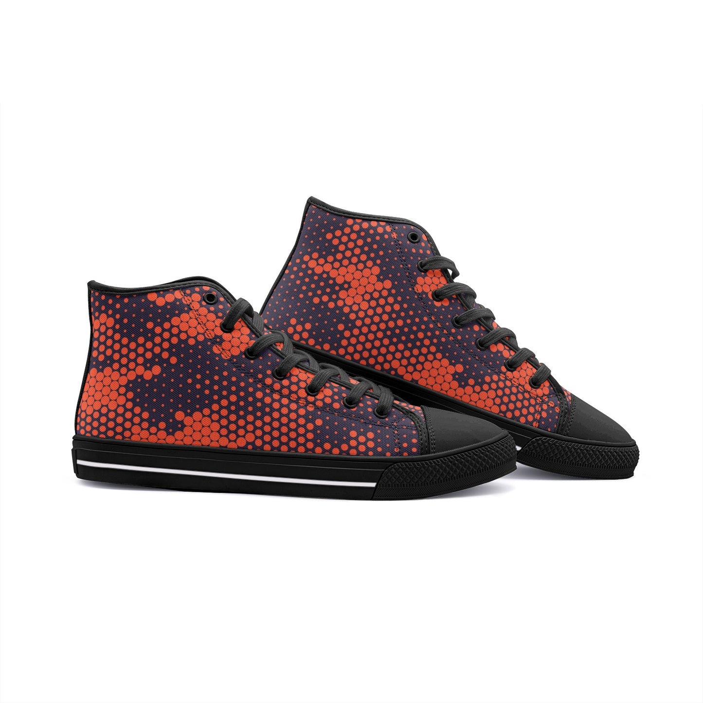 Camo Shoes | HIgh Top Canvas | Orange & Blue Digital