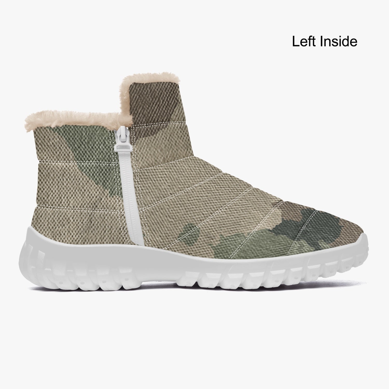 Camo Boots | Cotton-pad Fur Zipper Up | Dirty Brown