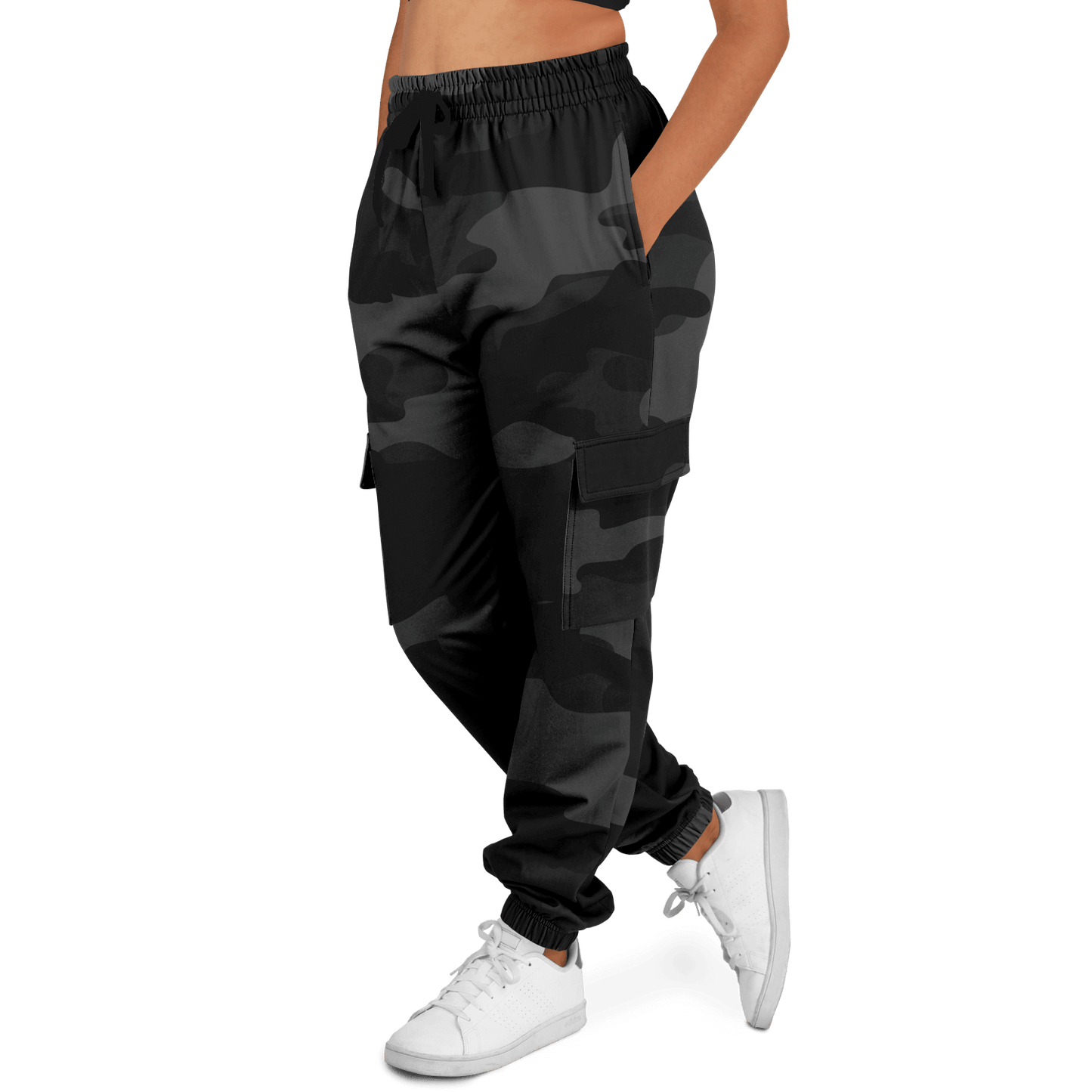 Camo Cargo Pants | Unisex | Black Camouflage