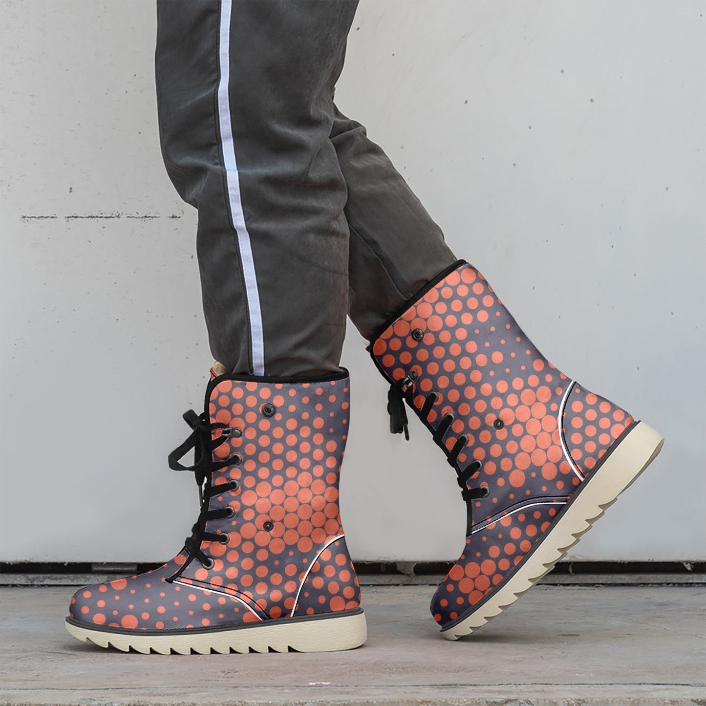 Camo Boots | Orange & Blue Digital Cotton-Pad Fur Lining