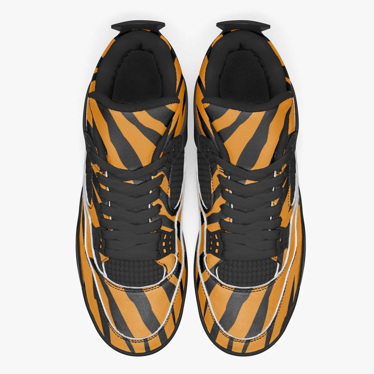 Tiger Jordans AJ4 | Orange and Black High-top Sneakers