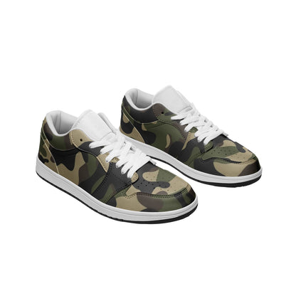 Classic Brown Camo Sneakers | Unisex Low Top Leather