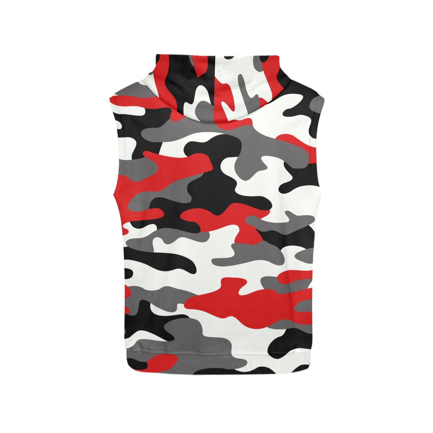 Sleeveless Camo Hoodie For Women | Red, Black, and White