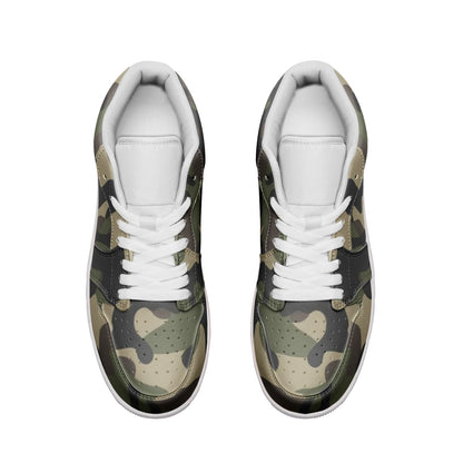 Classic Brown Camo Sneakers | Unisex Low Top Leather