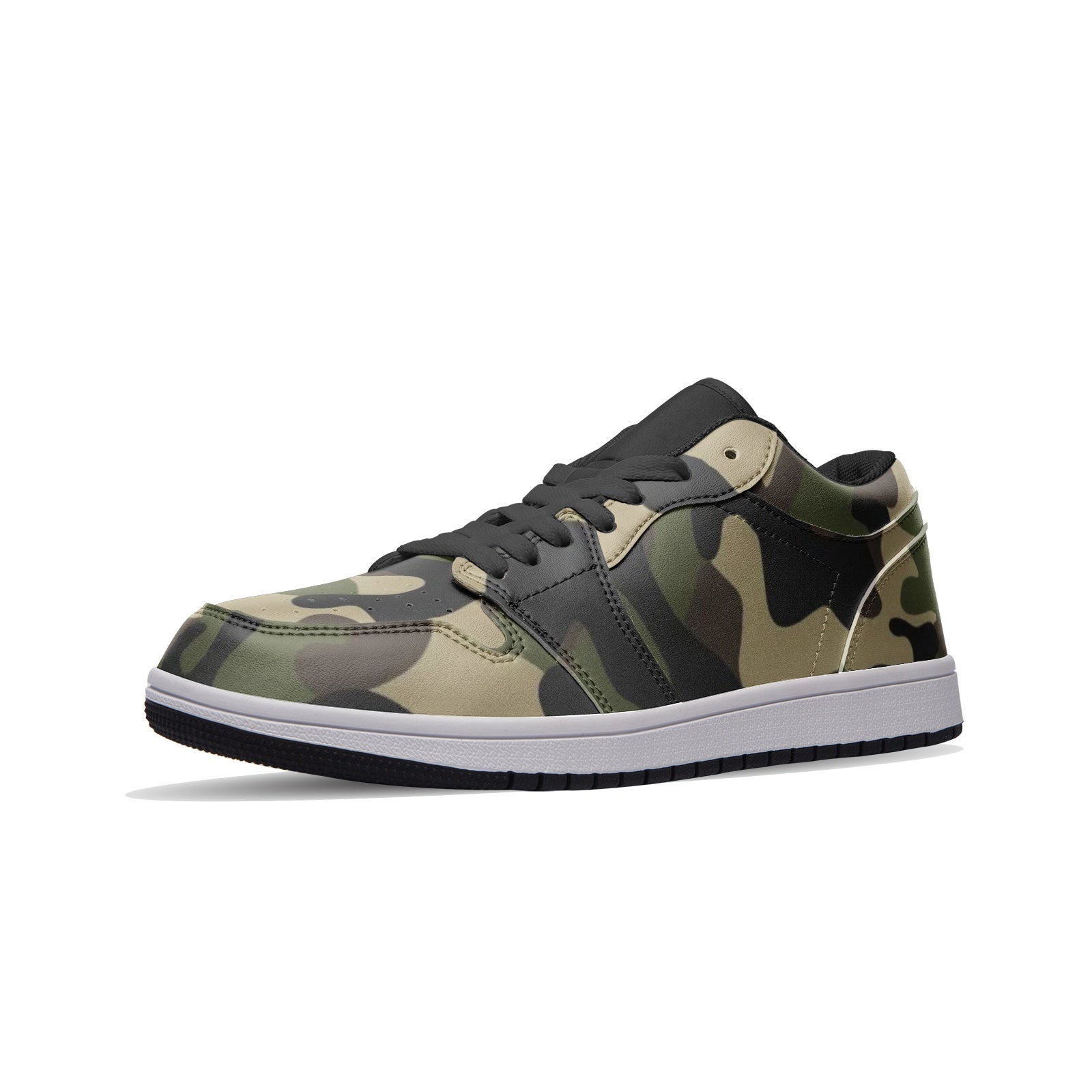 Classic Brown Camo Sneakers | Unisex Low Top Leather