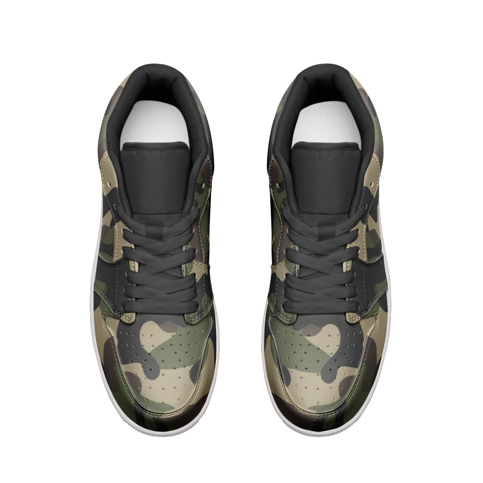 Classic Brown Camo Sneakers | Unisex Low Top Leather