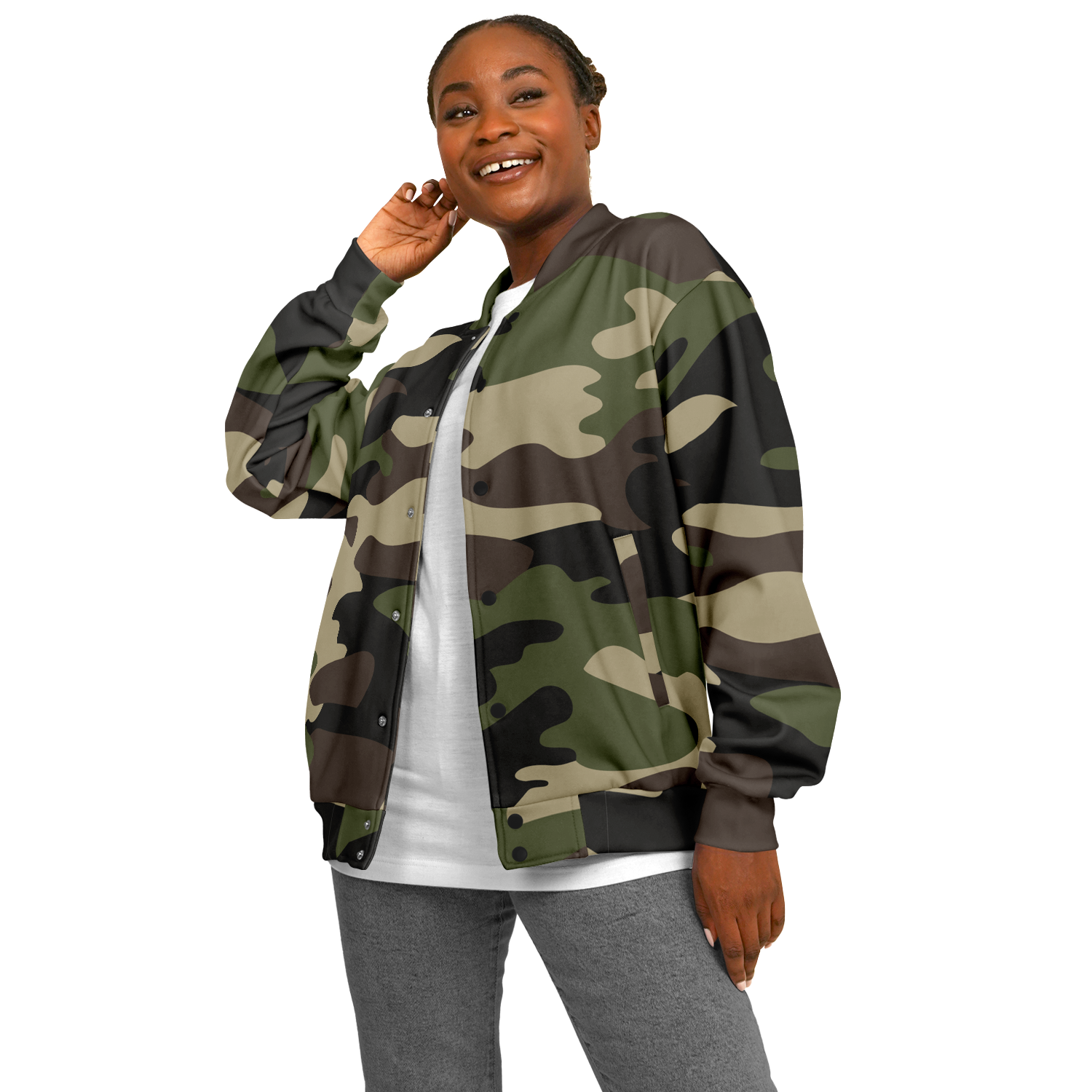 Baseball Jacket | Classic Green Camouflage | Unisex