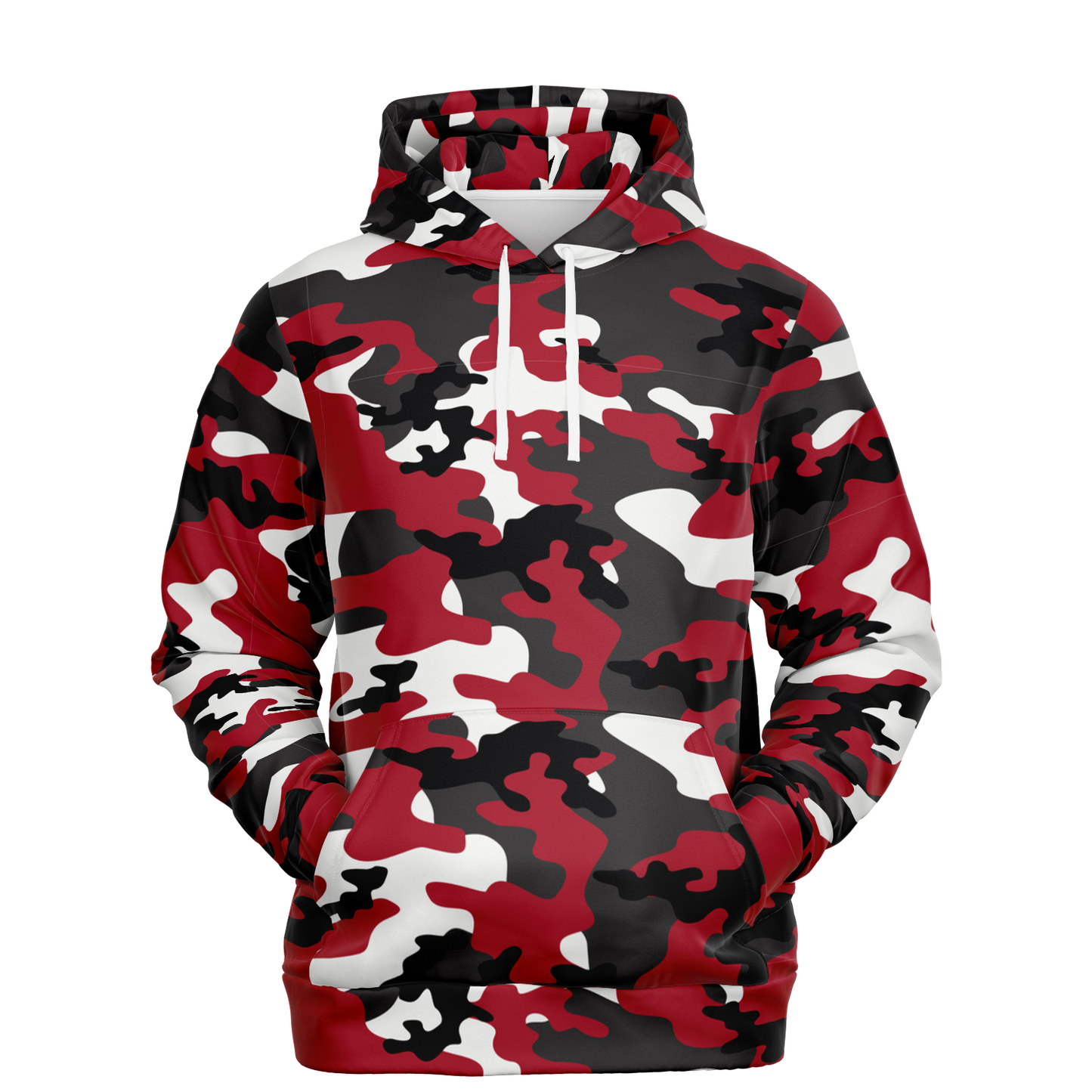 Red Camo Hoodie | Jungle Green, Black, and White Camouflage