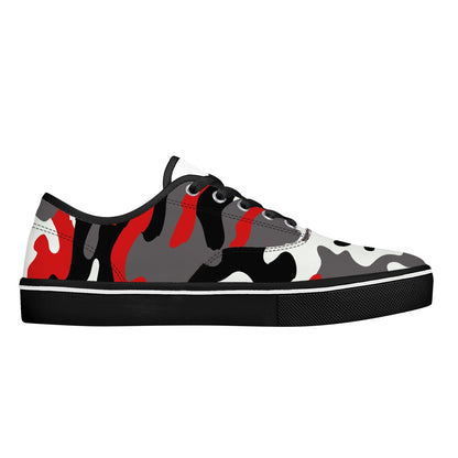 Camo Skate Shoes | Red, Black, and White Camouflage