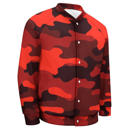 Men's Camo Jacket | Scarlet Red & Black Camouflage