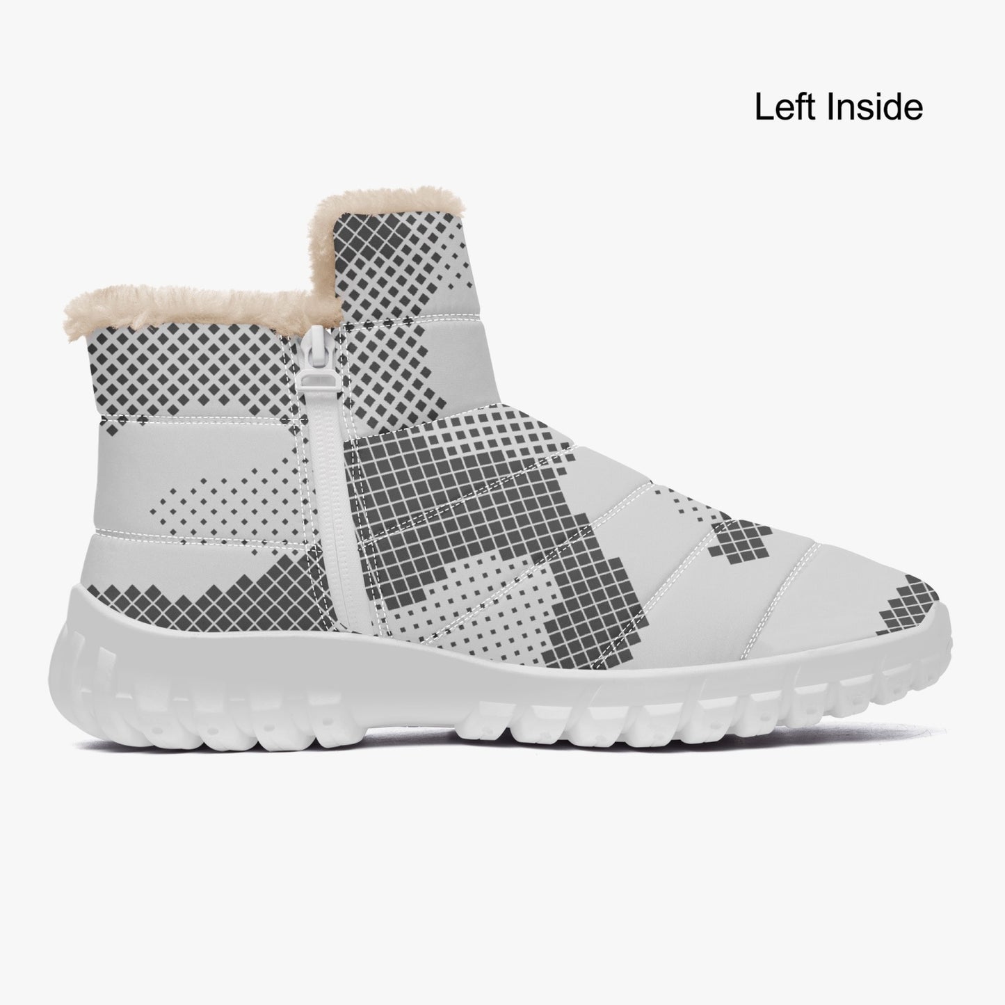 Camo Boots | Cotton-pad Fur Zipper Up | Digital Gray