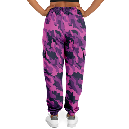 Pink Camo Cargo Pants | Blue & Magenta Mixed Camouflage