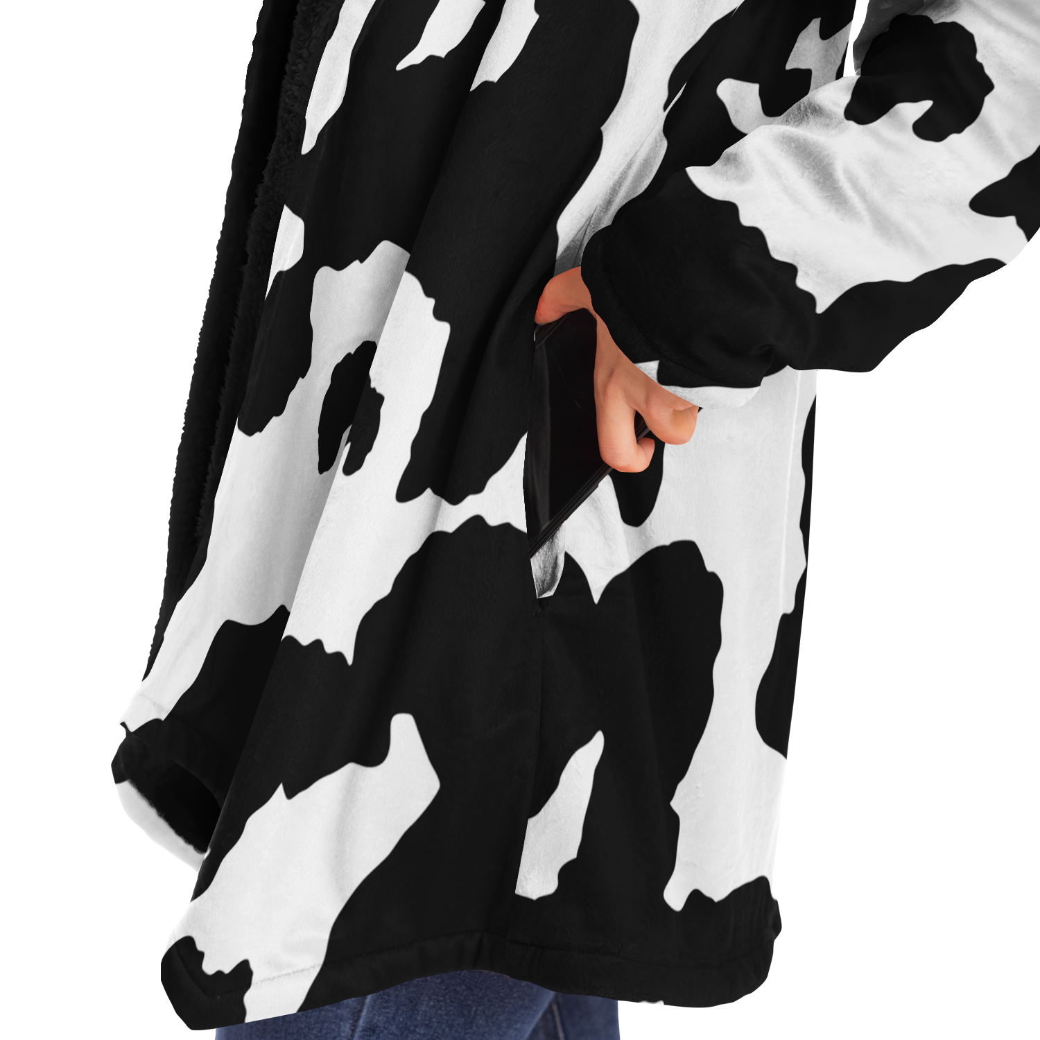 Camo Cloak | Black & White Cow Camouflage | Microfleece