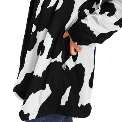 Camo Cloak | Black & White Cow Camouflage | Microfleece