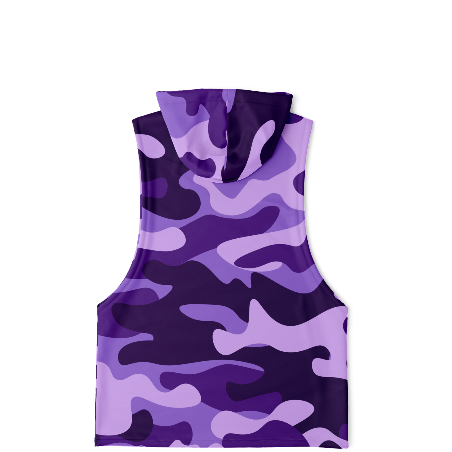 Sleeveless Hoodie | Purple, Blue & Mauve Camouflage