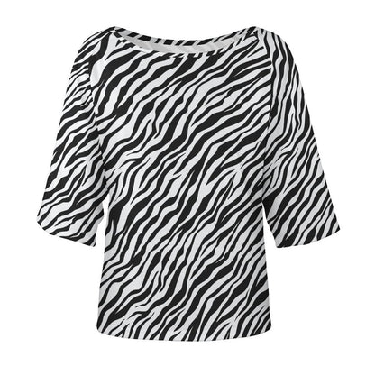 Off The Shoulder Top | Black and White Zebra Shirt