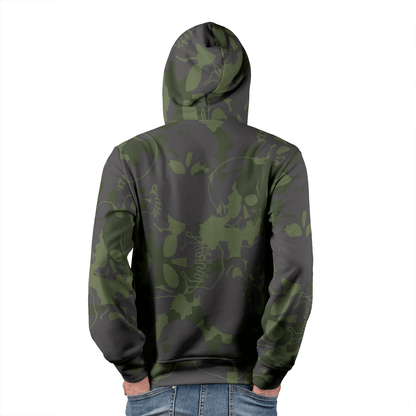 Skulls Camouflage Hoodie For Men | Shades of Green