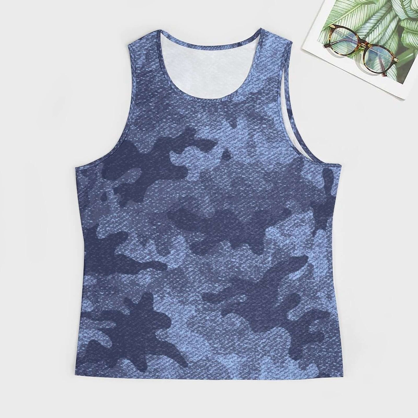 Camo Tank Top | Blue Denim Camouflage