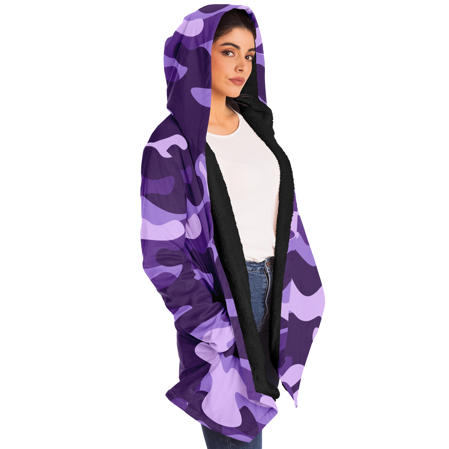 Camo Cloak | Purple, Blue, & Mauve Camouflage | Microfleece