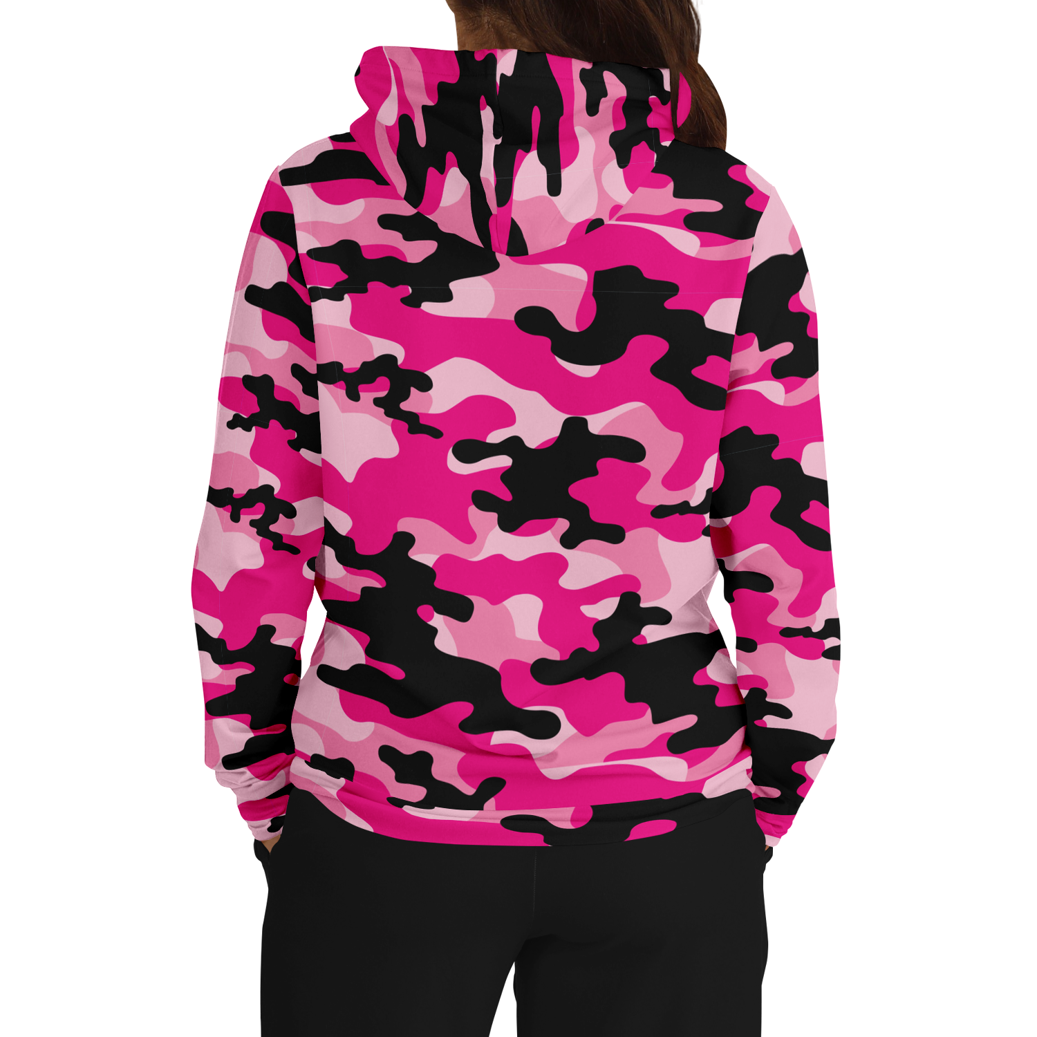 Pink Camo Hoodie | Candy, Black, & Cerise Mixed Camouflage