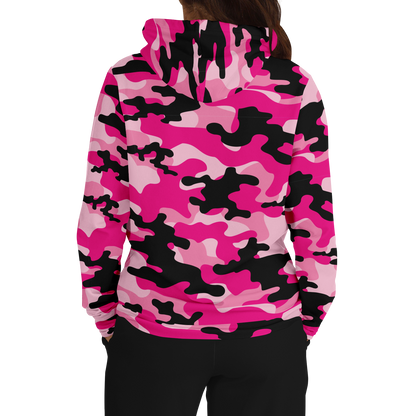 Pink Camo Hoodie | Candy, Black, & Cerise Mixed Camouflage