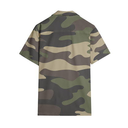 Cotton Camo Shirt For Men | Classic Green Short-Sleeve