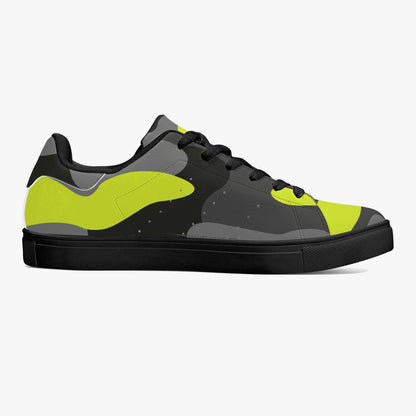 Camo Sneakers | Classic Low-Top | Yellow, Black, & Gray