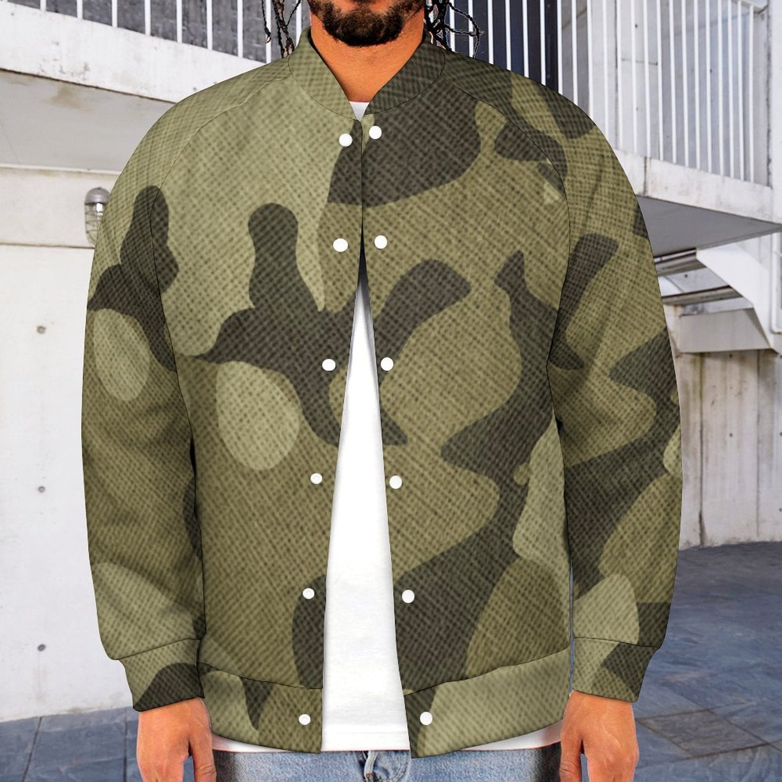 Men's Camo Jacket | Green Fabric Camouflage