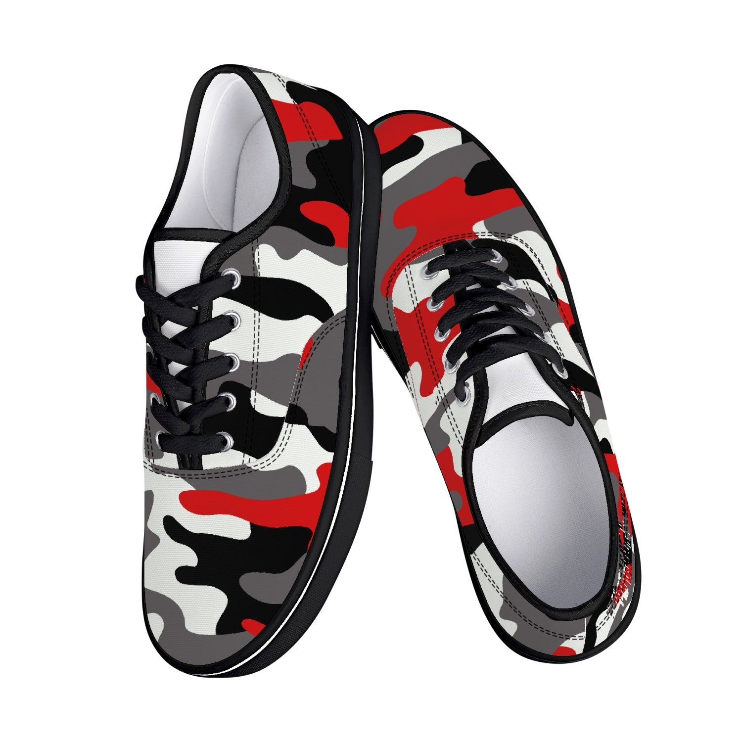 Camo Skate Shoes | Red, Black, and White Camouflage