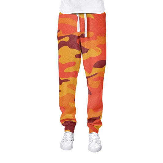 Men's Camo Track Pants | Orange & Red