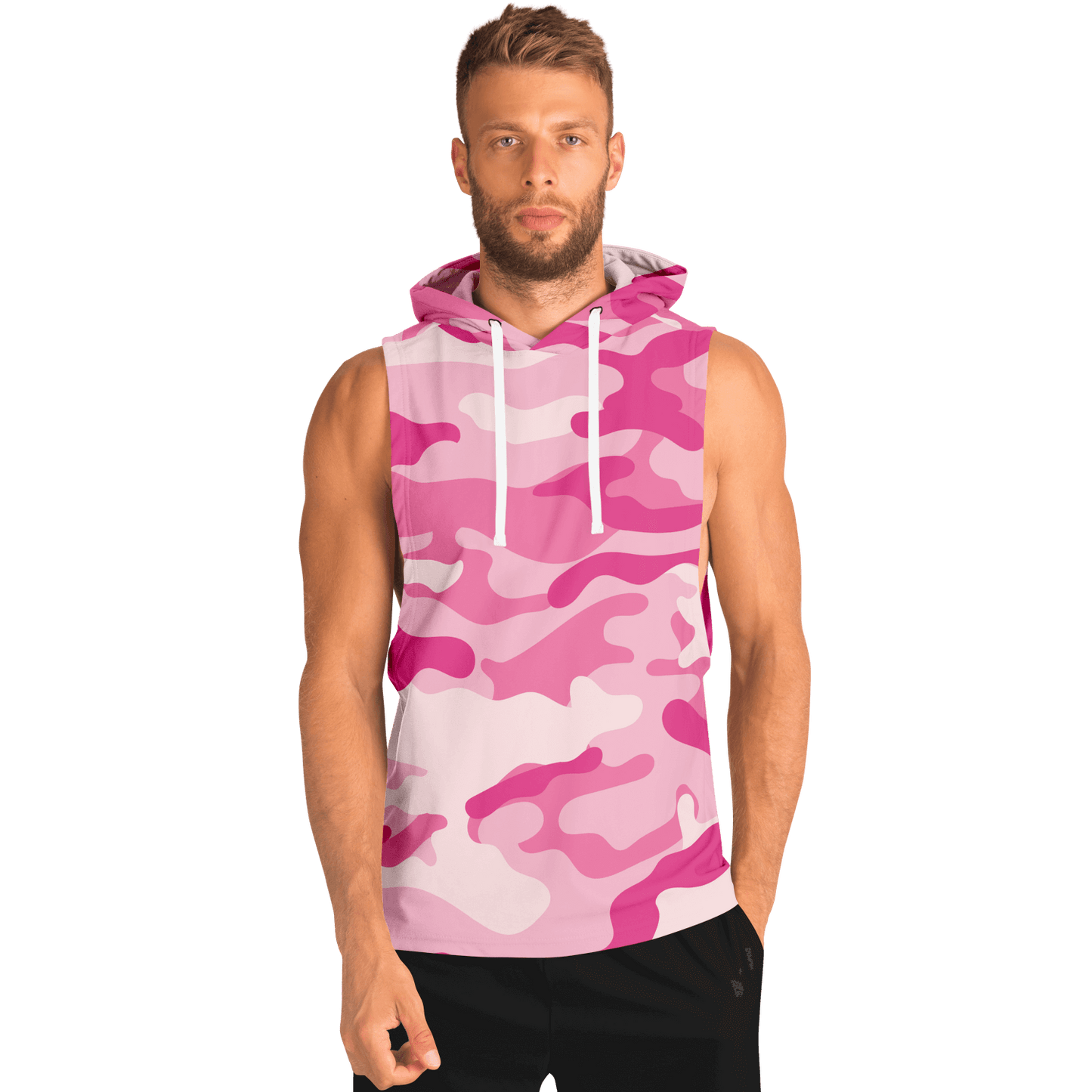 Sleeveless Hoodie | Lavender Pink Camouflage