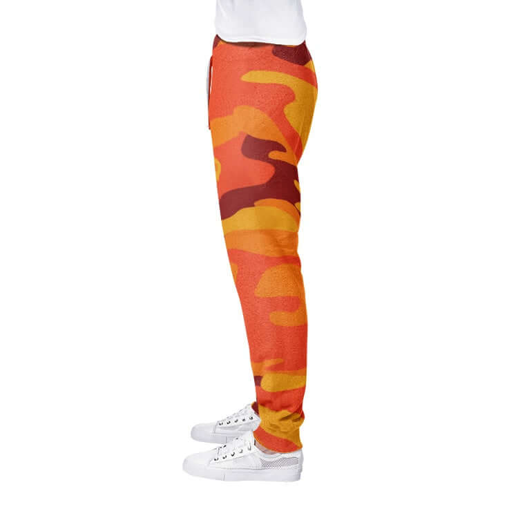 Men's Camo Track Pants | Orange & Red