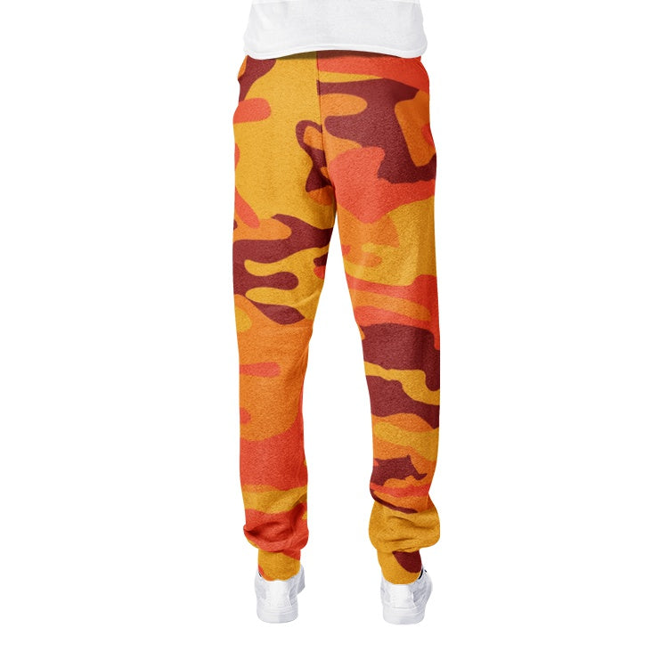 Men's Camo Track Pants | Orange & Red