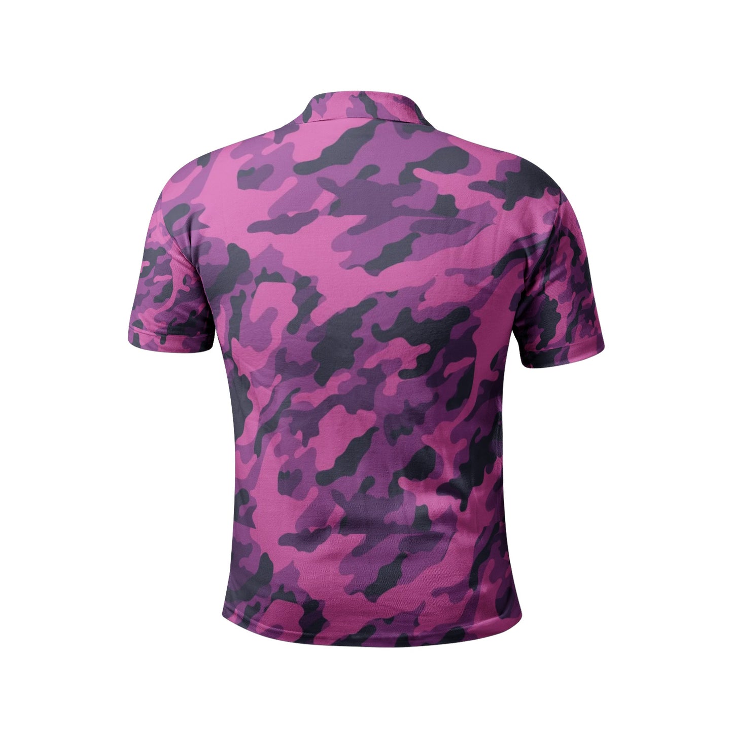 Pink Camo Golf Shirt | Mixed Blue & Magenta Camouflage