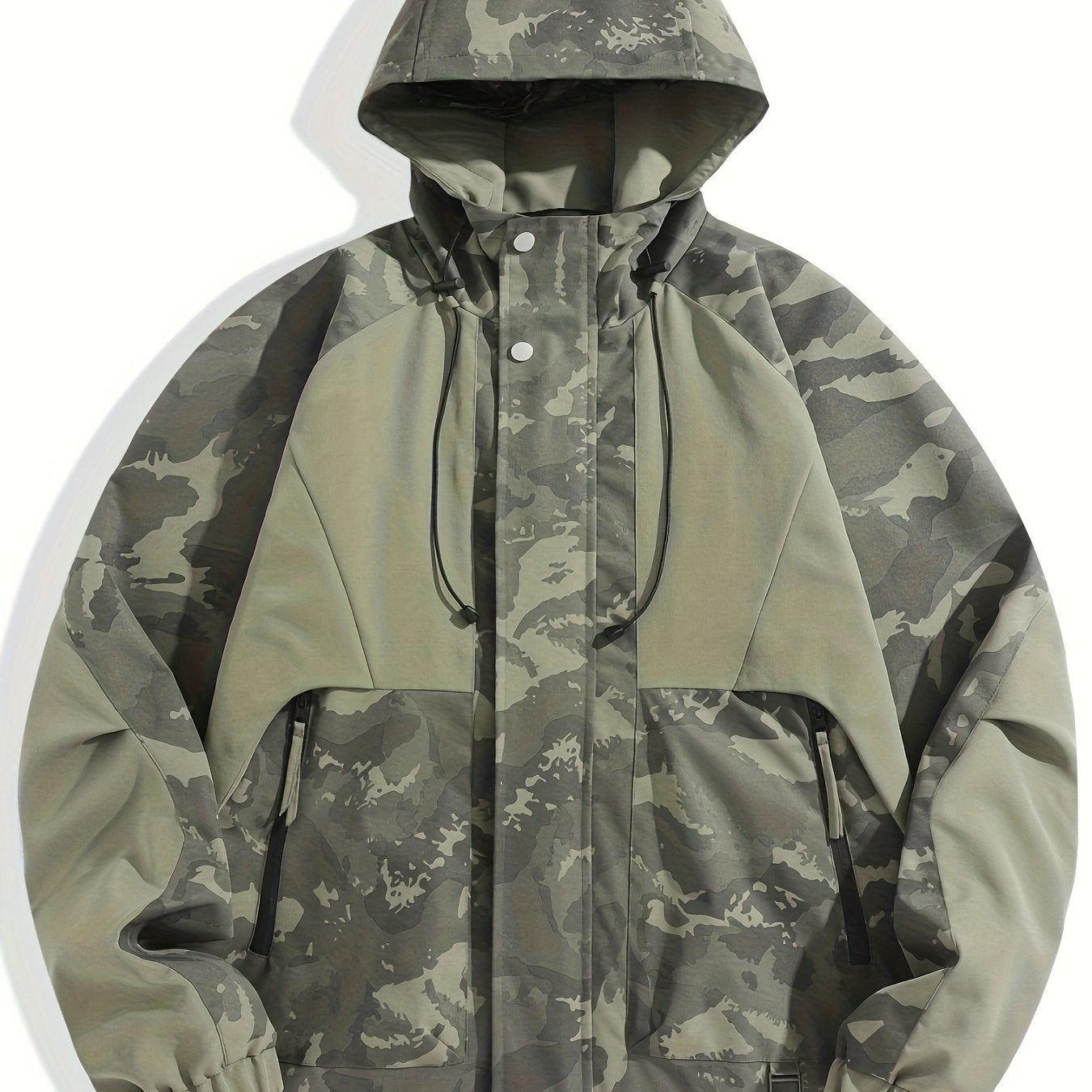 Men's Camo Hooded Jacket: Water-Repellent, Full-Zip